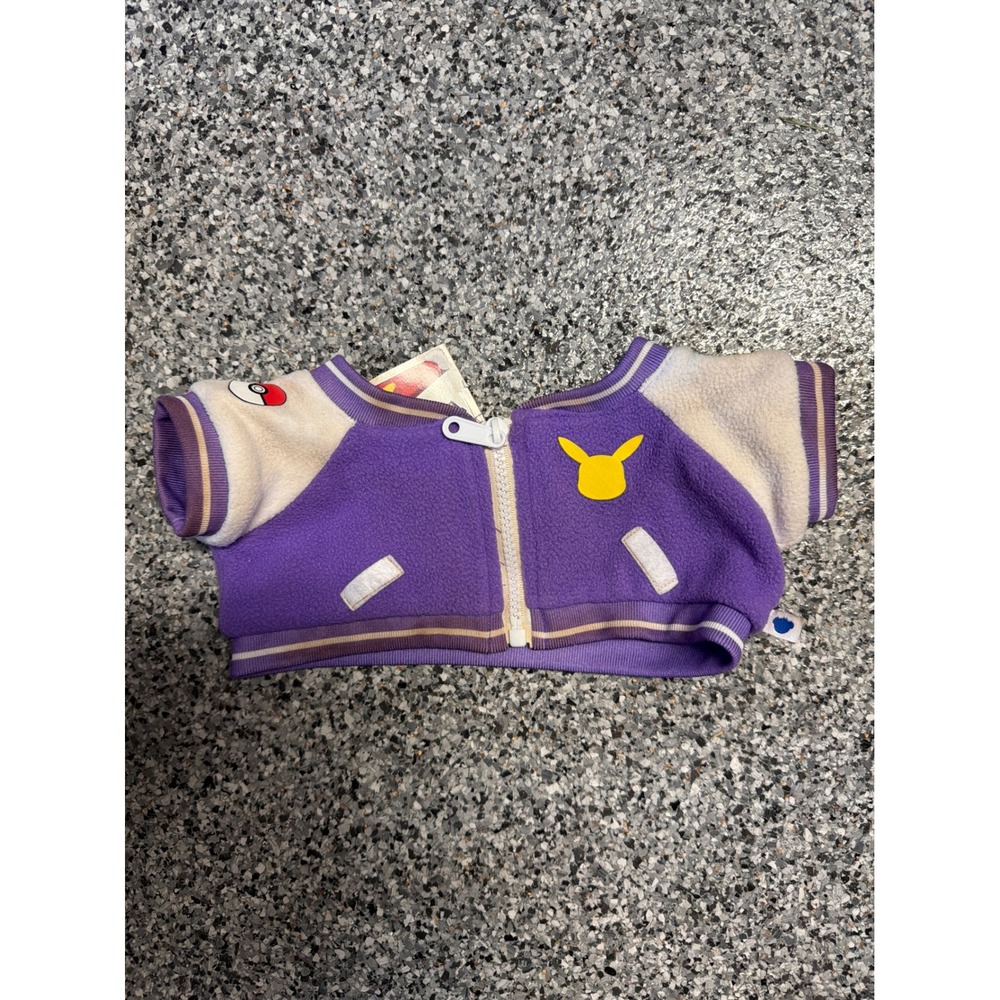 Build-A-Bear Pokemon Pikachu Varsity Jacket Purple 25th Anniversary Plush Outfit